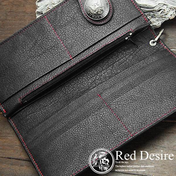 Red Desire　本革×パイソン50centコインコンチョバイカーズウォレット 　RD-4