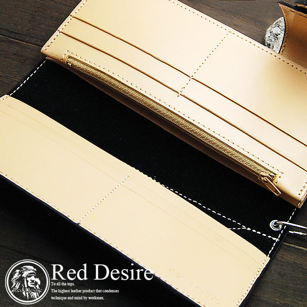 Red Desire　本革×パイソン50centコインコンチョバイカーズウォレット 　RD-5
