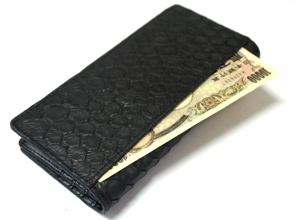 【金運財布】ブラックパイソン紳士長財布　ST-002BK