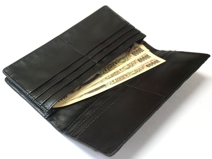 【金運財布】ブラックパイソン紳士長財布　ST-002BK
