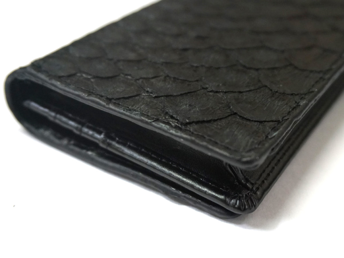 【金運財布】ブラックパイソン紳士長財布　ST-002BK