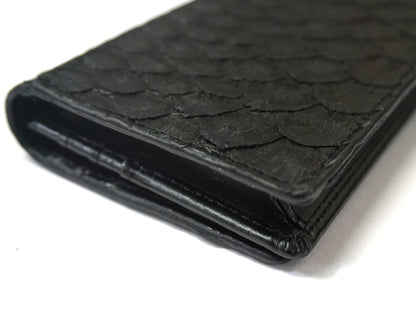 【金運財布】ブラックパイソン紳士長財布　ST-002BK