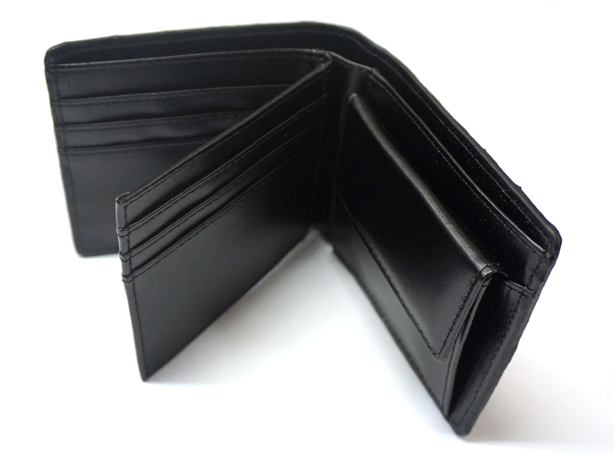 【金運財布】ブラックパイソン紳士二つ折り財布　No.46895c-BK