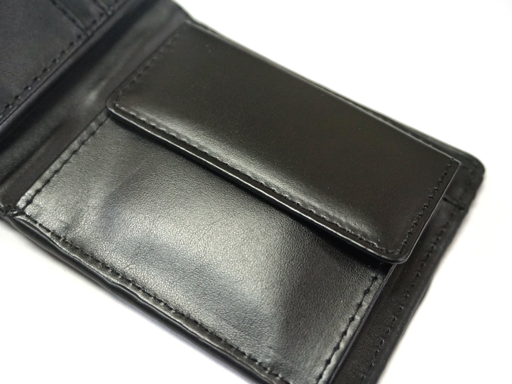 【金運財布】ブラックパイソン紳士二つ折り財布　No.46895c-BK
