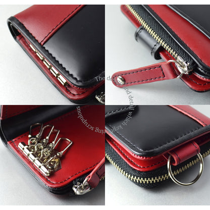 【CAMEROT】キャメロット馬革×牛革バイカラ―キーケース■レッド■　No.1721RD