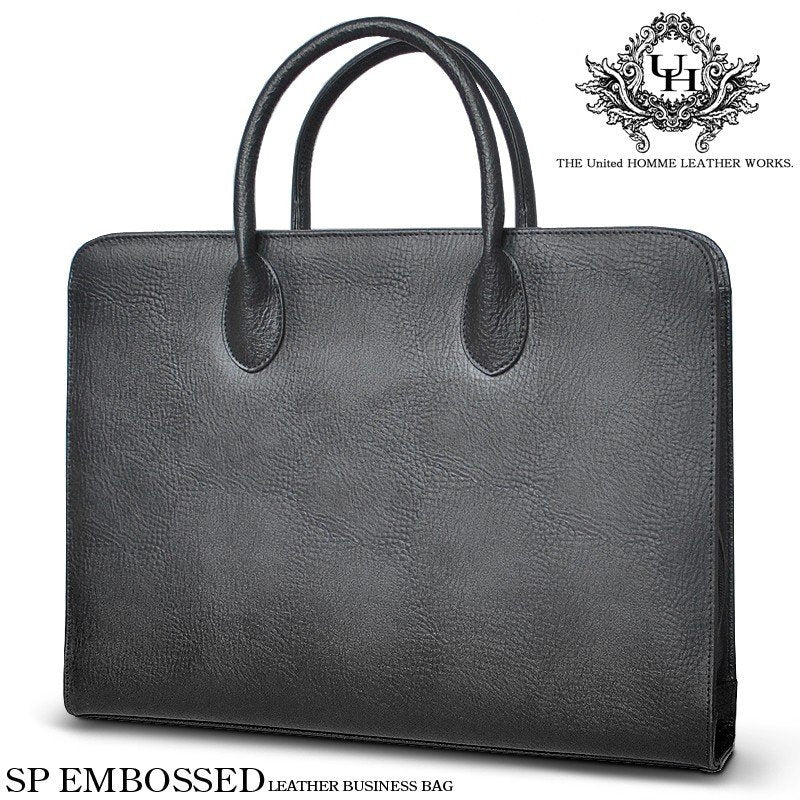 【unitedHOMME】特殊エンボス加工牛革ビジネスバッグ■UHP-2229A■シンプルブリーフケース