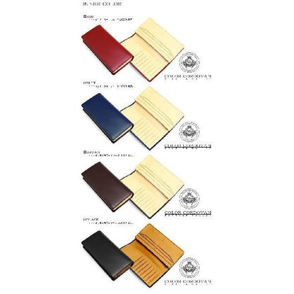 【unitedHOMME】馬革カラーコードバン×牛革長財布■ネイビー×1個