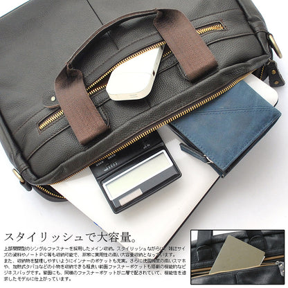 MELLOWLEATHER牛革ビジネスバッグ　BZYU-180102 ブラック×1個