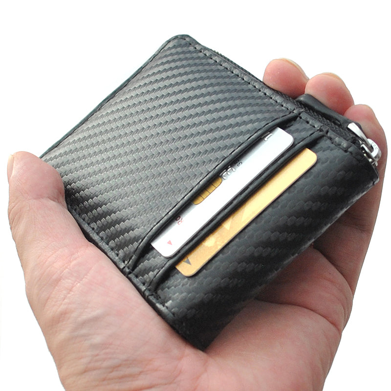 【United HOMME PRESIDENT】カーボンレザー×サラマンダーボンデッドレザースマート財布　UHP-3082