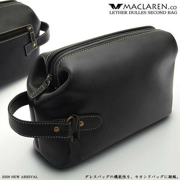 【MACLAREN.co】エンボス加工牛革ダレスセカンドバッグ　AN-1002　軽量ソフトレザーポーチ