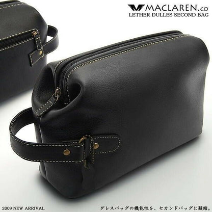 【MACLAREN.co】エンボス加工牛革ダレスセカンドバッグ　AN-1002　軽量ソフトレザーポーチ