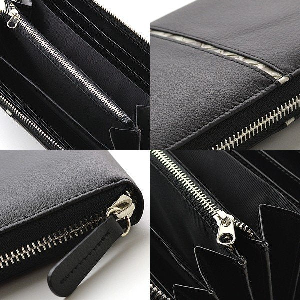 【Glanz】牛革×蛇革ラインラウンドファスナー長財布■GH-503■ロングウォレット