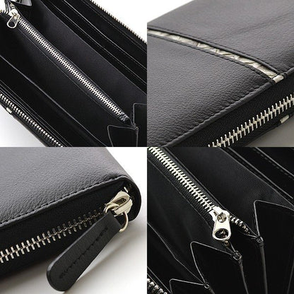 【Glanz】牛革×蛇革ラインラウンドファスナー長財布■GH-503■ロングウォレット