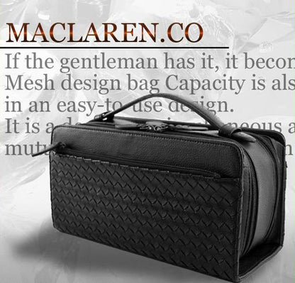 【MACLAREN.co】編み込みメッシュボックスタイプセカンドバッグ■AN-2046■
