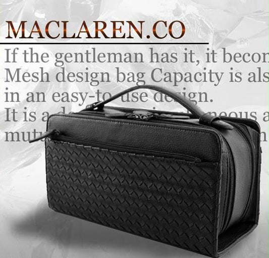【MACLAREN.co】編み込みメッシュボックスタイプセカンドバッグ■AN-2046■