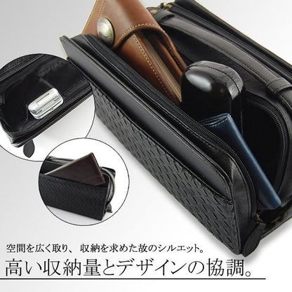 【MACLAREN.co】編み込みメッシュボックスタイプセカンドバッグ■AN-2046■