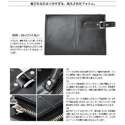 【united HOMME】高級馬革×豚革メンズセカンドバッグ■UHP-2247■クラッチバッグ　ブラック