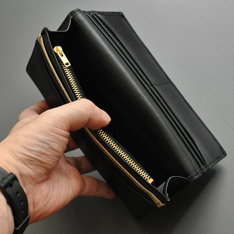 【BEAMZSQUARE】シープスキン紳士長財布 BZSQ-252 羊革長札入れ /売れ筋の開運カラー グリーン×1個
