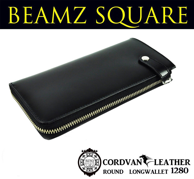 BEAMZSQUARE　馬革コードバンL字ZIPロングウォレット　BS-1280 1個