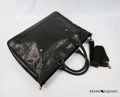 BEAMZSQUARE　B4ファイルOK大容量ビジネスバッグBZSQ-159　ブラック 1個