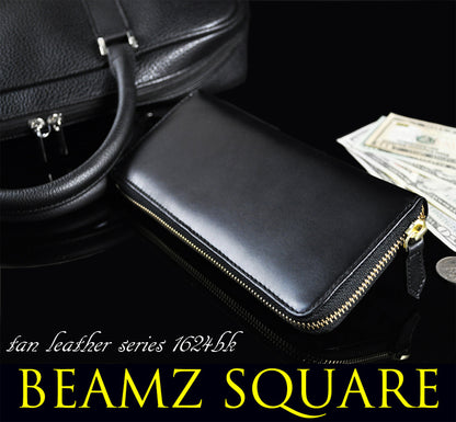 BEAMZSQUARE　ヌメ革ラウンドファスナー長財布（スリムスタイルver.）　BS-1624BK 1個