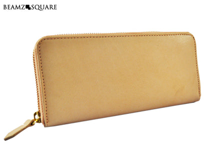 BEAMZSQUARE　ヌメ革ラウンドファスナー長財布（スリムスタイルver.）　BS-1624NA（ベージュカラー） 1個