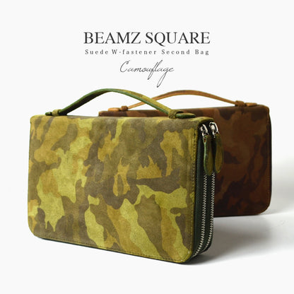 BEAMZSQUARE　スエード牛革オーガナイザーセカンドバッグ　BS-2466　 ブラウン1個
