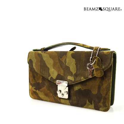 BEMAZSQUARE　スエード牛革迷彩柄セカンドバッグ　BZSQ-881 1個
