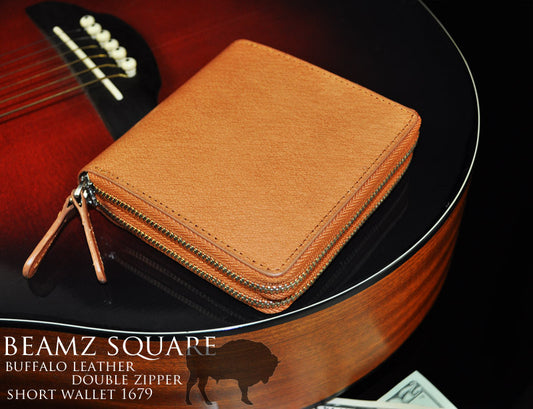 BEAMZSQUARE　バッファローレザー ダブルZIPショートウォレットBS-1679　ビームススクエア 1個