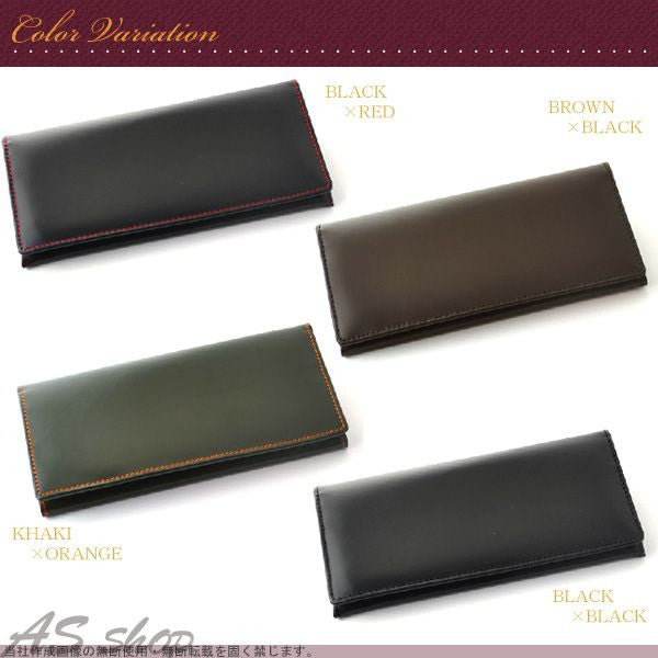 DECOROSO～デコローゾ　メンズ馬革長財布　CL-1201　 カーキ／オレンジ　1個