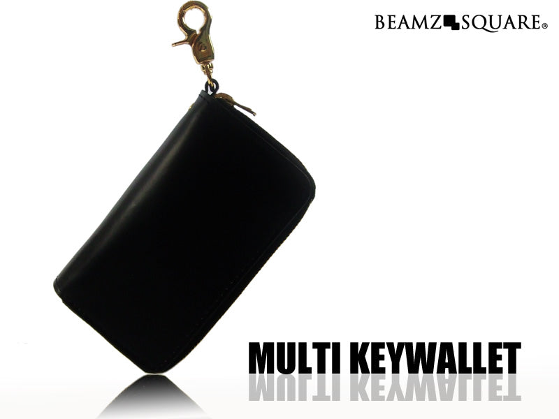 BEAMZSQUARE　馬革コードバンマルチキーウォレット　BZSQ-350BK　6連キーホルダー＆コインケース 1個