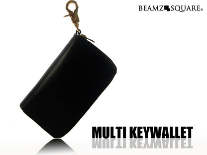 BEAMZSQUARE　馬革コードバンマルチキーウォレット　BZSQ-350BK　6連キーホルダー＆コインケース 1個
