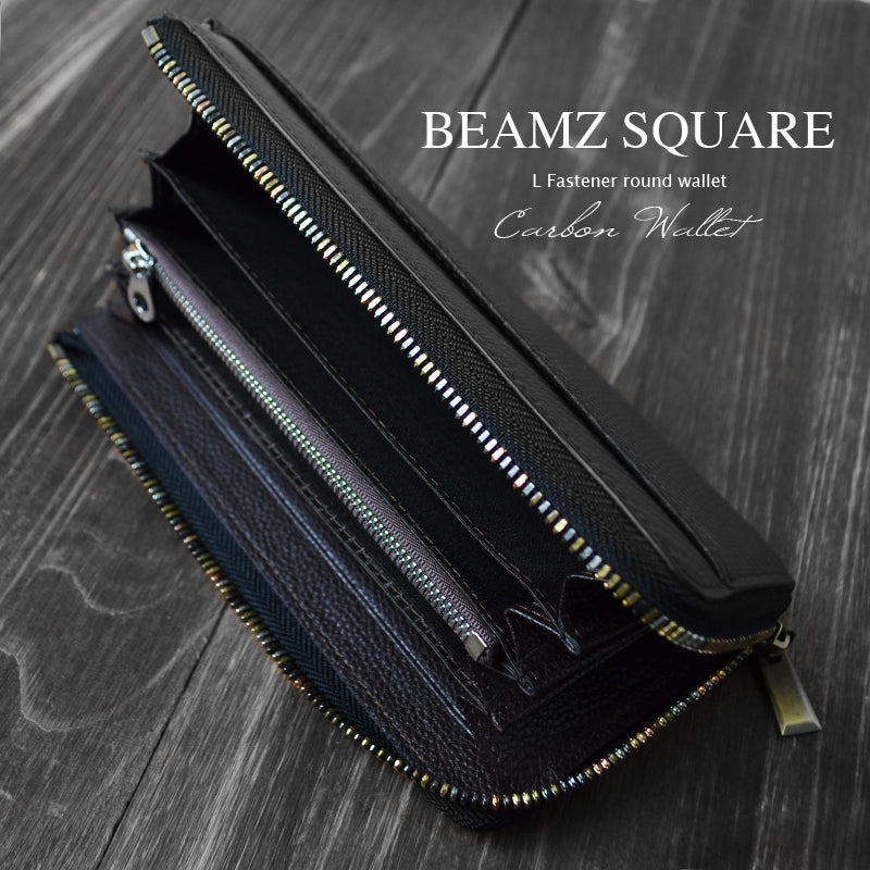BEAMZSQUARE　カーボンレザーL字ファスナー長財布　BS-22606 1個