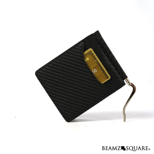 BEAMZSQUARE　カーボンレザーマネークリップ　BS-10310BK 1個