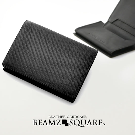 BEAMZSQUARE　カーボンレザーカードケース　BZSQ-17511BK 1個