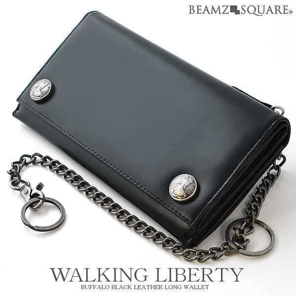 BEAMZSQUARE　バッファローブラックレザーロングウォレットBZSQ-599BK 1個
