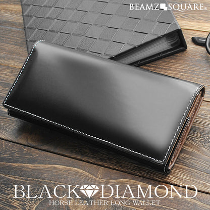 BEAMZSQUARE　ブラックダイヤ馬革紳士長財布　BZSQ-1731　BLACK★DIAMOND’series 1個