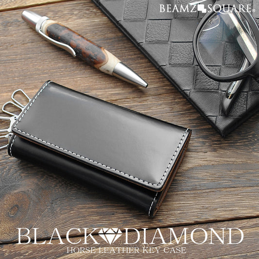 BEAMZSQUARE　ブラックダイヤ馬革キーケース　BZSQ-1734　BLACK★DIAMOND’series４連キーフック 1個