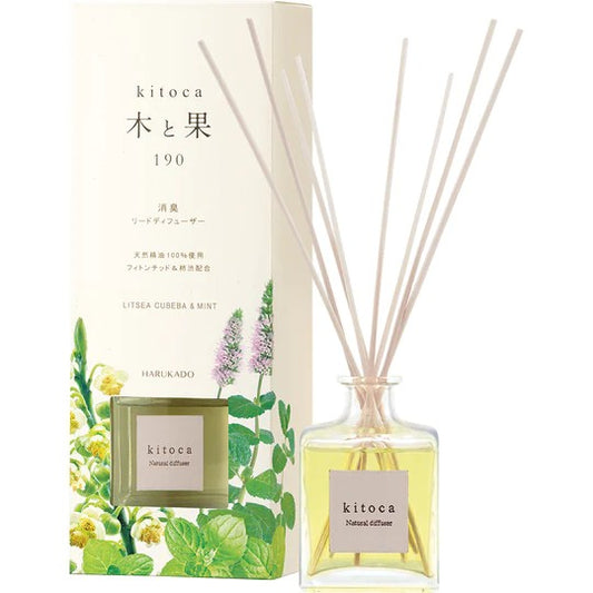 【6点セット】 消臭・芳香剤(ディフューザー)木と果(天然精油100％使用)190ml リツェアクベバ&ミント