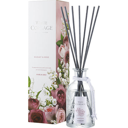 【6点セット】 芳香剤（リードディフューザー） ホワイトコサージュ ミュゲ&ローズ 200ml /日本製 sangoaroma
