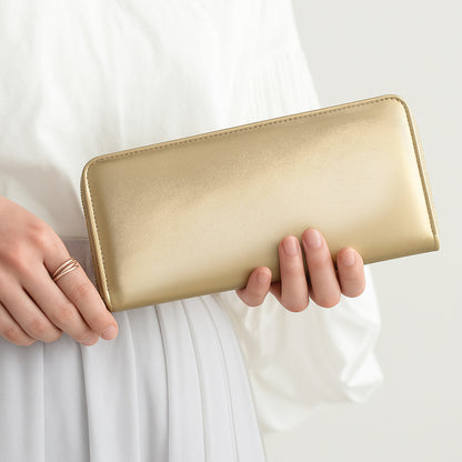 シープスキンラウンドファスナー長財布■E-031■レディース羊革婦人財布■ ワイン×1個