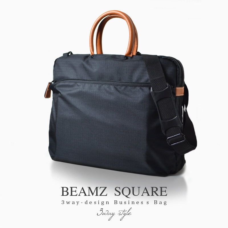 BEAMZ’SQUARE　牛革付属3way仕様ブリーフケース　BZSQ-735　カラー/ブラック 1個
